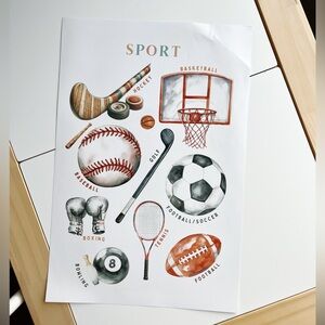 ✨2 for 10$✨ Sports Themed Poster - Kids Play Room Decor